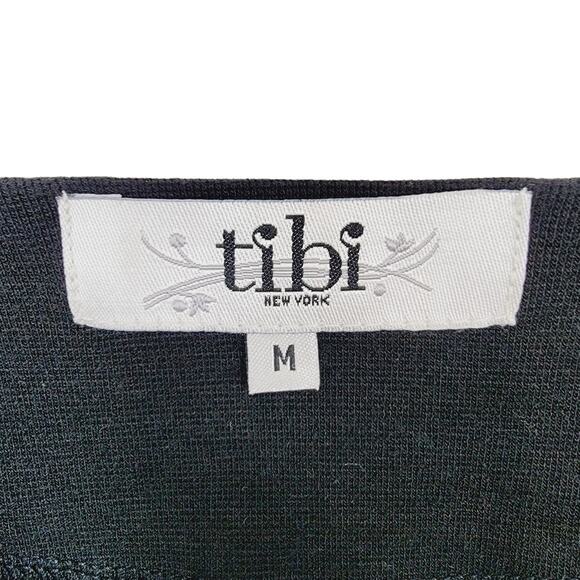 TIBI Dress Black Ponte Knit Square Button Mod Minimalist Shift - Size M - Picture 8 of 10